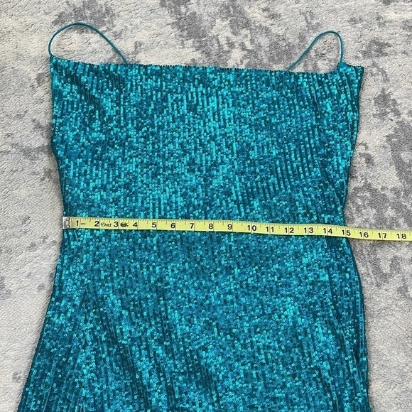 New Rebecca Vallance Missing Hours Midi Dress Sequin Marine Blue Cocktail Party - Picture 10 of 13